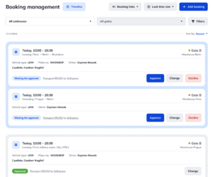 plan time slots with dock & yard management
